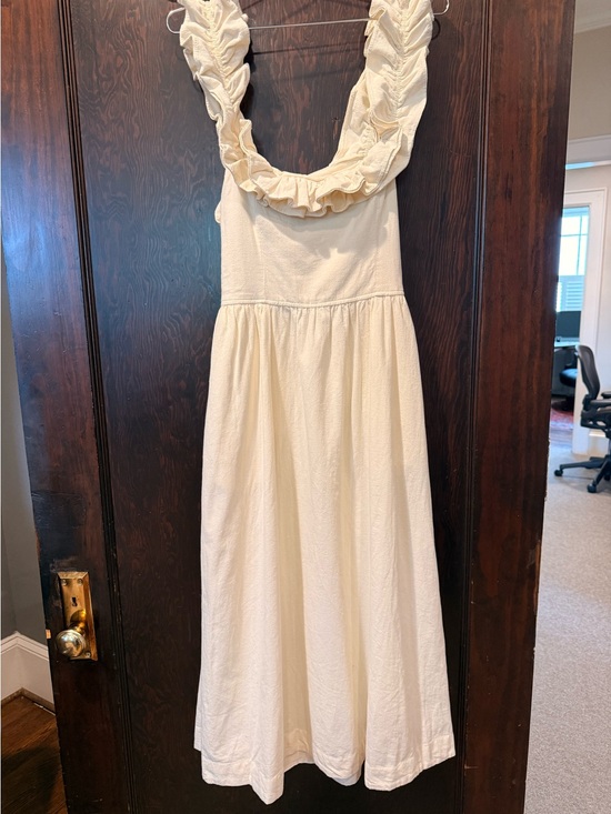 Free People Dresses & Skirts - Free People Cream Ruffled Strap Midi Dress